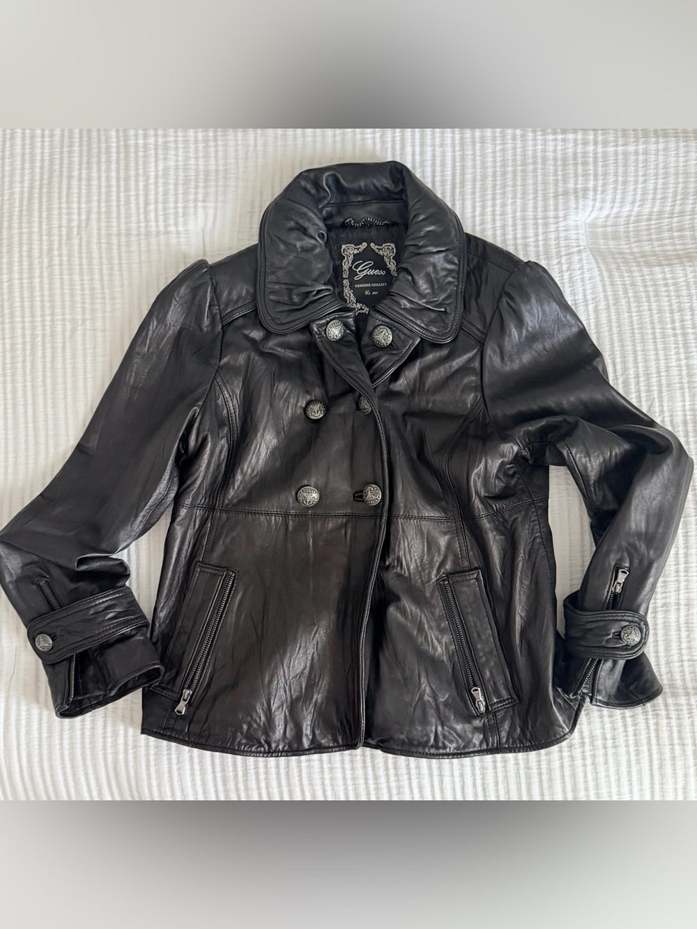 GUESS Vintage 100% Leather Jacket — Size Large